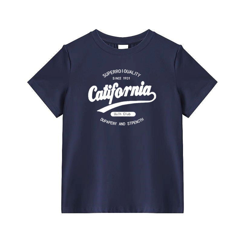 Round Neck Letter Print Simple Casual All-match T-shirt