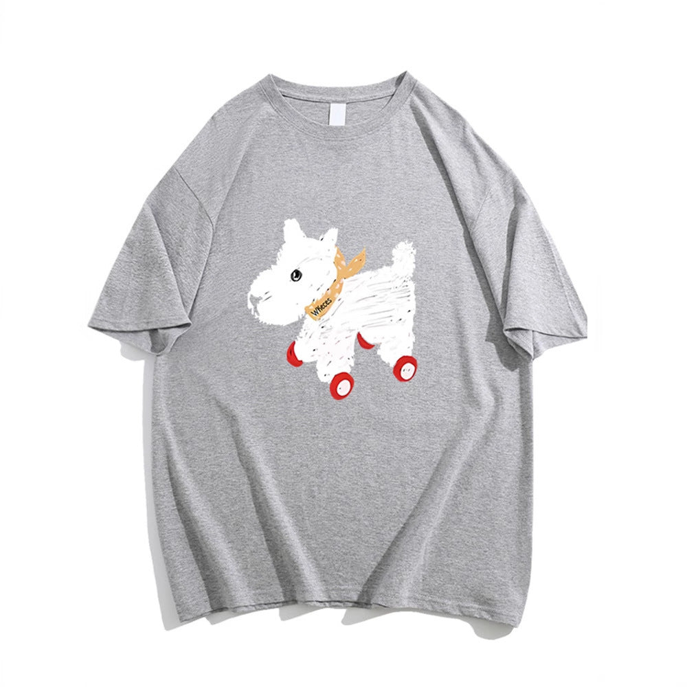 Women's Summer American Retro Loose-fitting Pure Cotton Short Sleeves