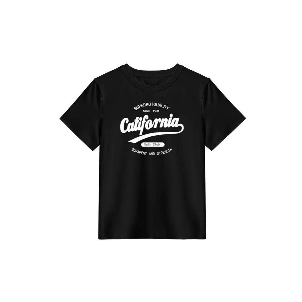 Round Neck Letter Print Simple Casual All-match T-shirt