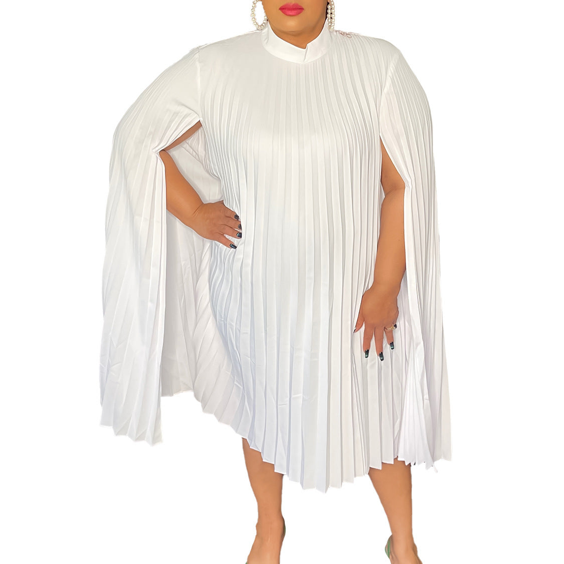 Cape Loose Pleated Plus Size African Dress