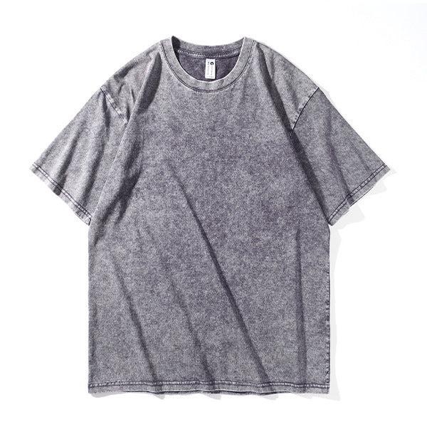 Japanese-style Retro Washed Old Snowflake Cotton Short Sleeve Women