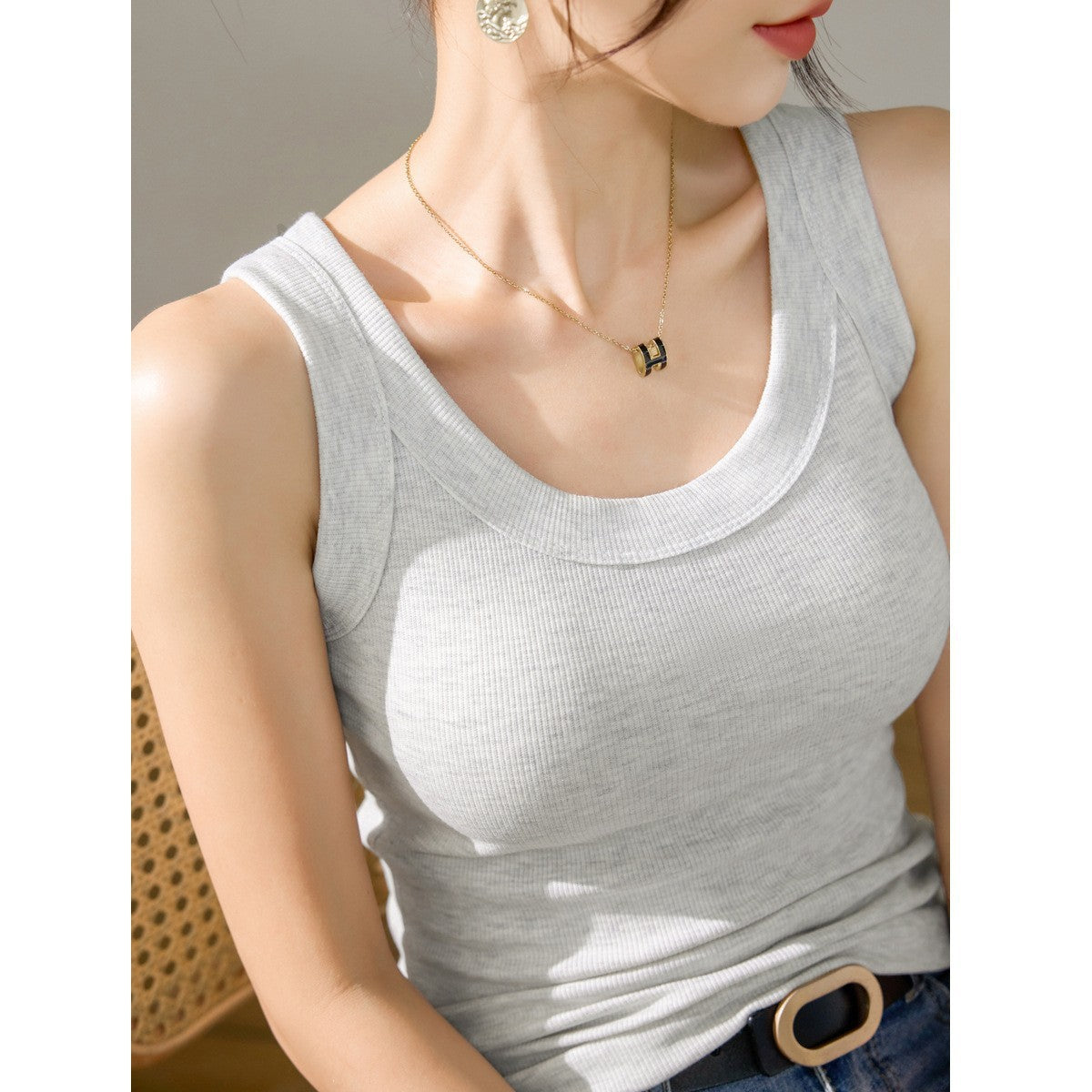 High Elastic Fine Thread Cotton Cover Supernumerary Breast Anti-exposure Underwear Spaghetti-strap Slip