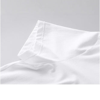 Men's And Women's Solid Color White Printed Short Sleeve