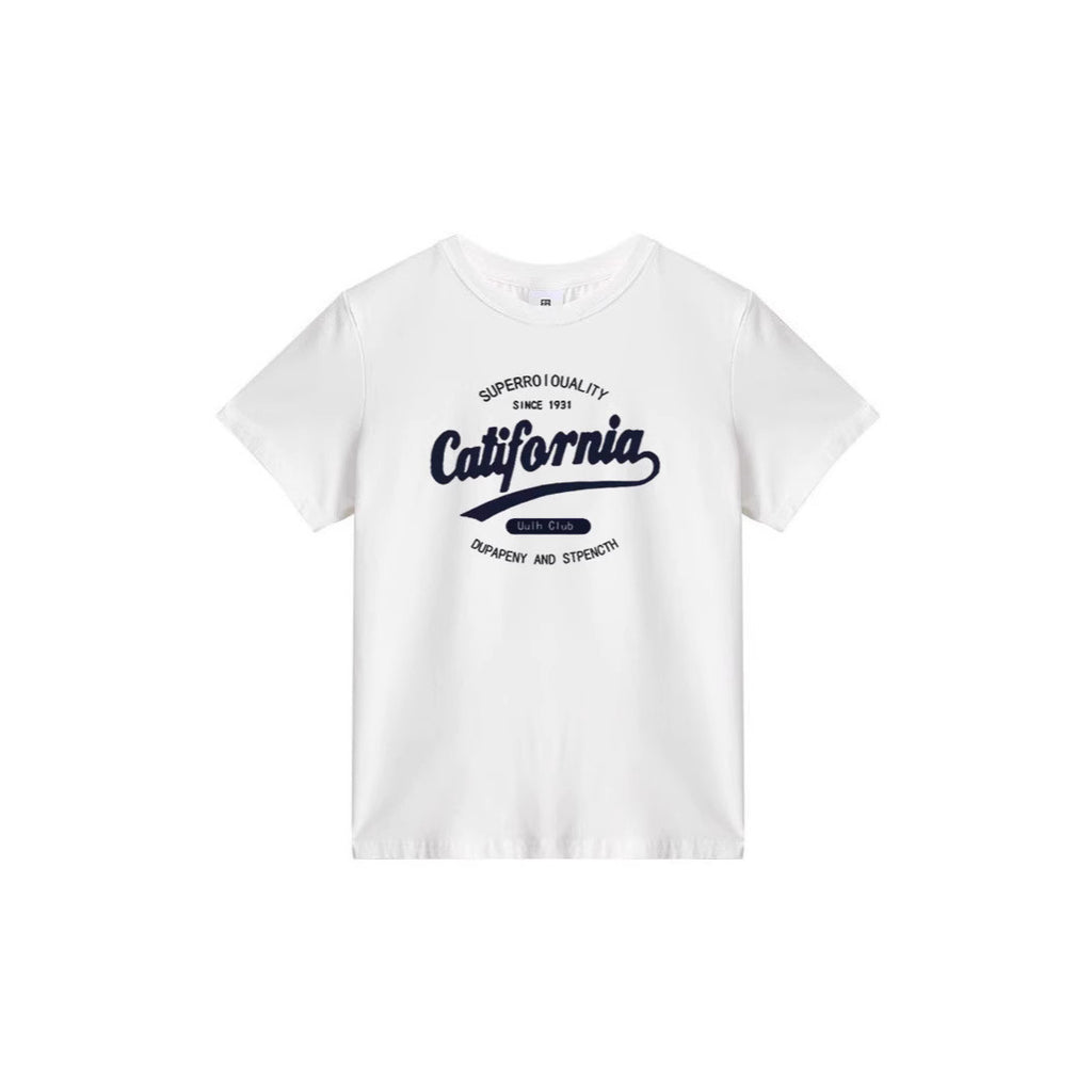 Round Neck Letter Print Simple Casual All-match T-shirt