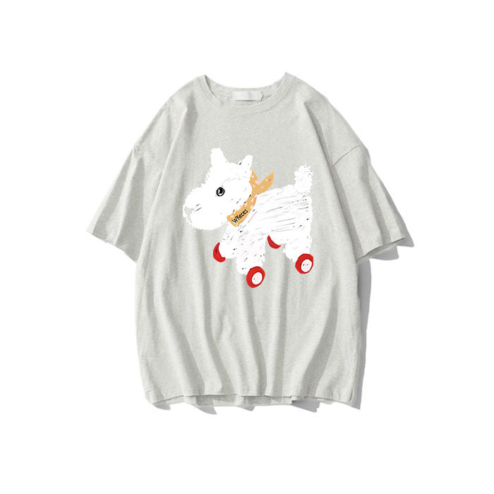 Women's Summer American Retro Loose-fitting Pure Cotton Short Sleeves