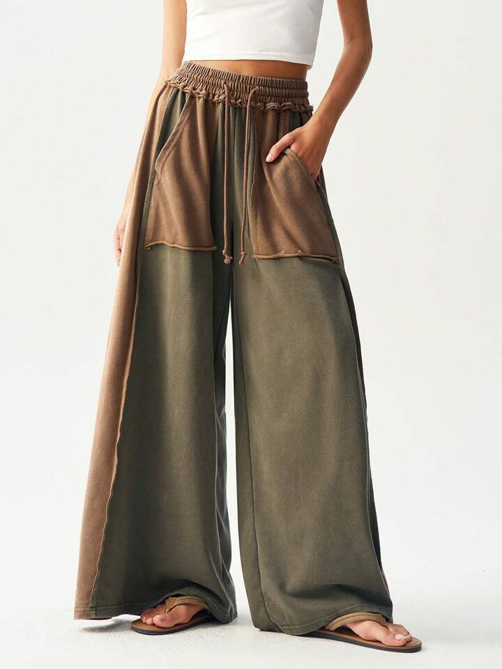Cotton Casual Loose Japanese Style Retro Minority Splicing Design Casual Pants
