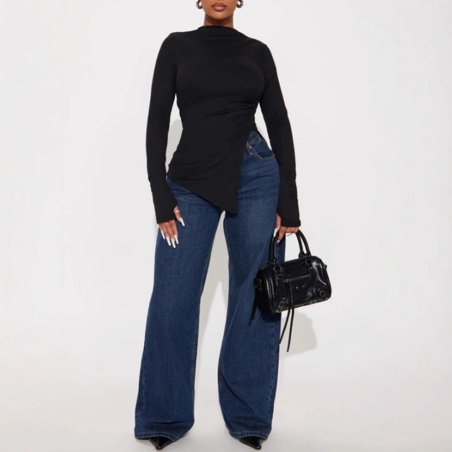 Half Turtleneck Slim Fit Pullover Bottoming Shirt