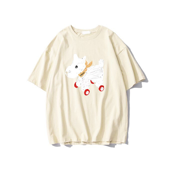 Women's Summer American Retro Loose-fitting Pure Cotton Short Sleeves