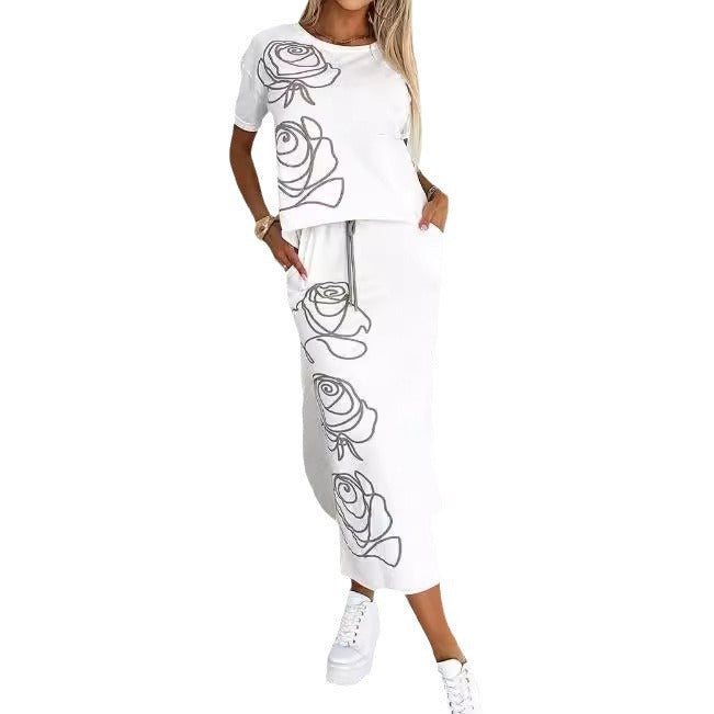 Autumn Fashion Women's Wear New Printed Two-piece Suit