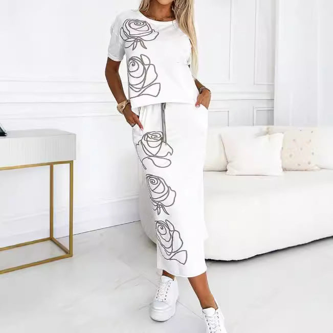 Autumn Fashion Women's Wear New Printed Two-piece Suit