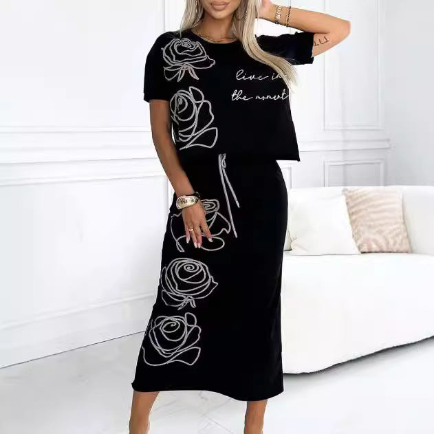 Autumn Fashion Women's Wear New Printed Two-piece Suit