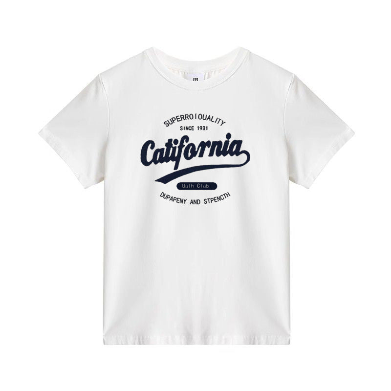 Round Neck Letter Print Simple Casual All-match T-shirt