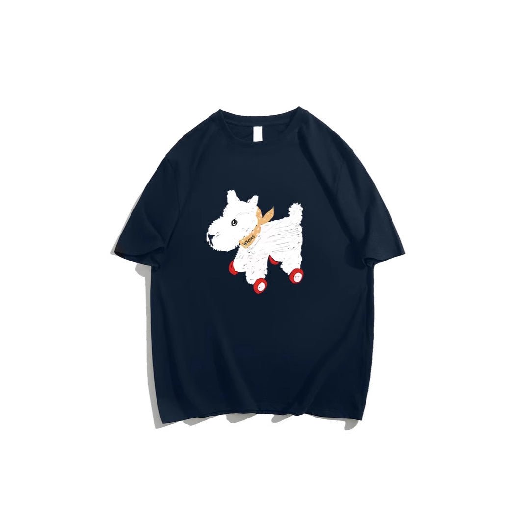 Women's Summer American Retro Loose-fitting Pure Cotton Short Sleeves