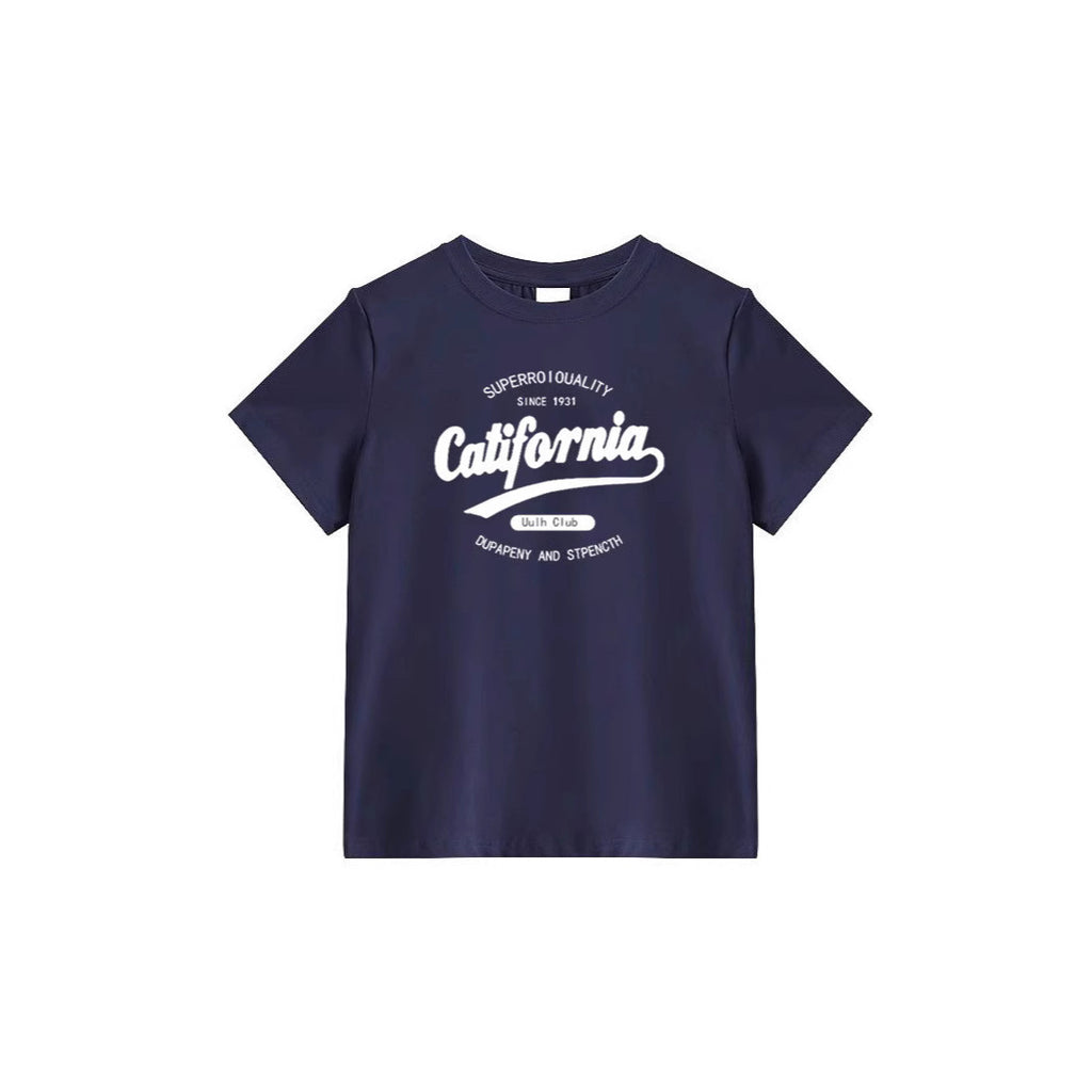 Round Neck Letter Print Simple Casual All-match T-shirt