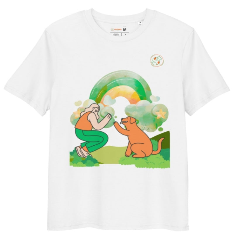 Men's And Women's Solid Color White Printed Short Sleeve