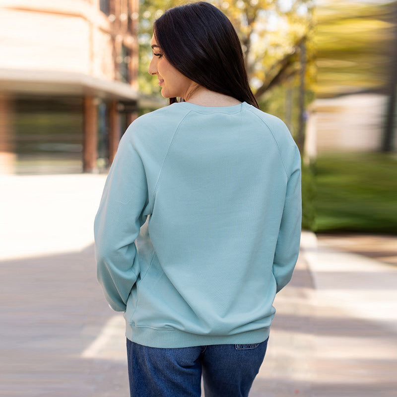 Rainbow Striped Pullover Casual Loose Long Sleeve Sweatershirt