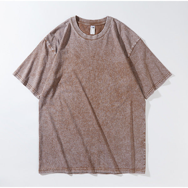 Japanese-style Retro Washed Old Snowflake Cotton Short Sleeve Women