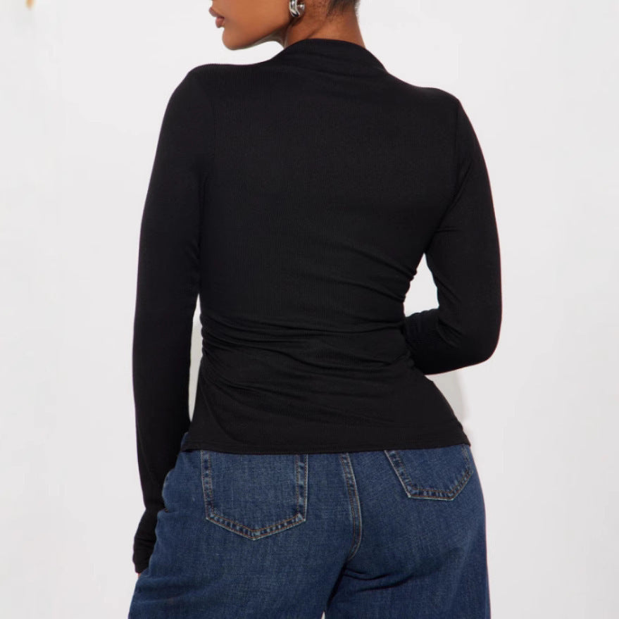 Half Turtleneck Slim Fit Pullover Bottoming Shirt