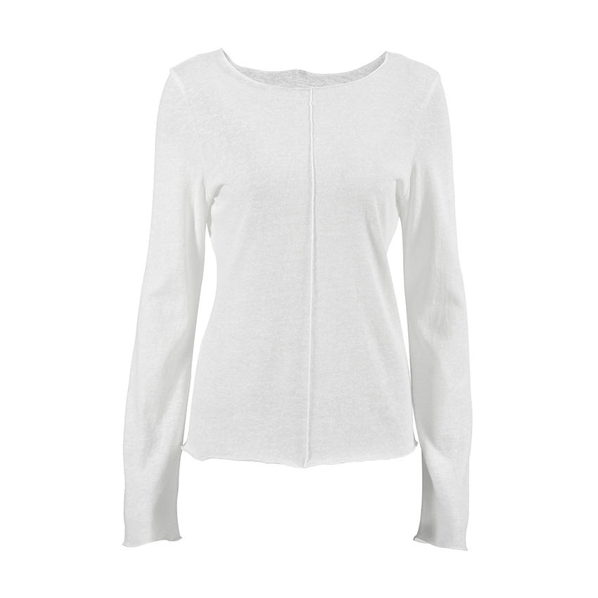 Fashion Round Neck Pullover Long Sleeve T-shirt